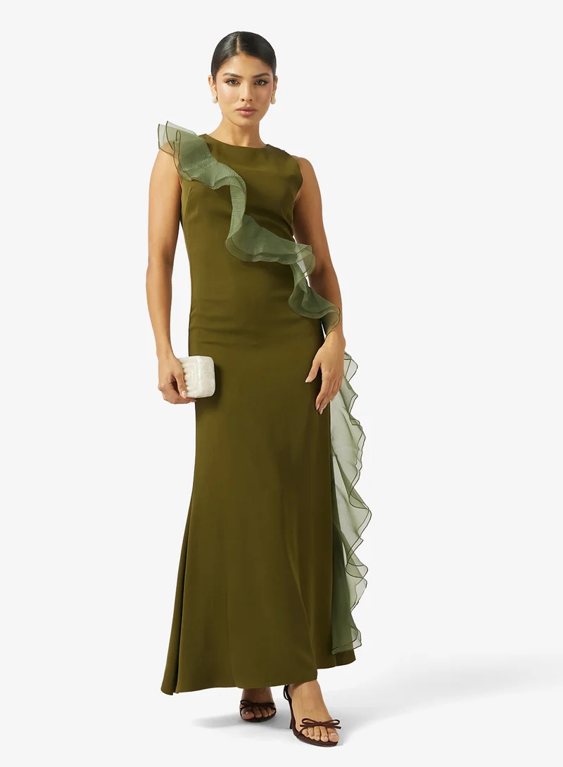 Iyra  Frill Detail Maxi Dress for Women | Best Price UAE